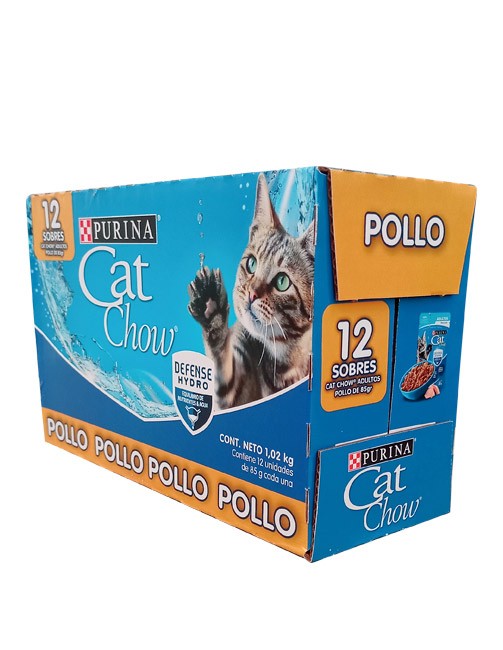 CAJA POUCH CAT CHOW 12PZ POLLO (85G)